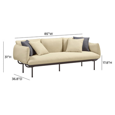 TOV Katti 85" Outdoor Sofa Beige