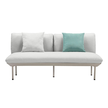 TOV Katti 65.5" Outdoor Loveseat Light Grey