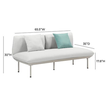 TOV Katti 65.5" Outdoor Loveseat Light Grey