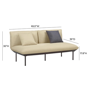 TOV Katti 65.5" Outdoor Loveseat Beige - ON FINAL SALE