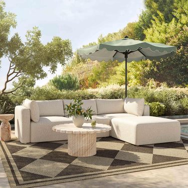 TOV Hangover 81" Cream Performance Fabric Outdoor Modular Loveseat Cream