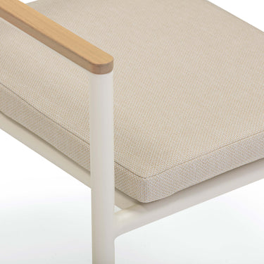 TOV Sardinia Cream Performance Fabric Outdoor Dining Chair - Set of 2 Cream, Light Teak