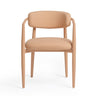 TOV Annika Textured Contract-Grade Fabric Outdoor Dining Arm Chair Peach