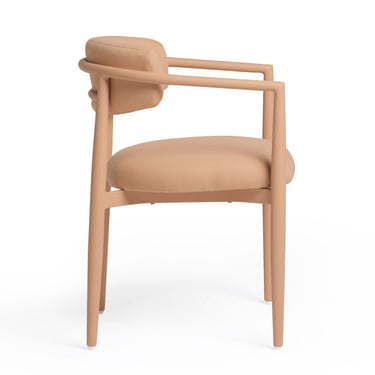TOV Annika Textured Contract-Grade Fabric Outdoor Dining Arm Chair Peach