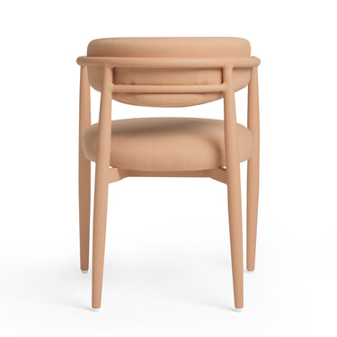 TOV Annika Textured Contract-Grade Fabric Outdoor Dining Arm Chair Peach