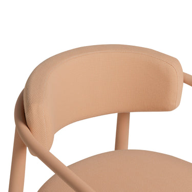 TOV Annika Textured Contract-Grade Fabric Outdoor Dining Arm Chair Peach