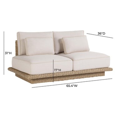 TOV Mora Cream Outdoor Sofa Cream 65"