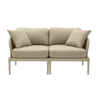 TOV Kapri 55" Modular Outdoor Loveseat Taupe
