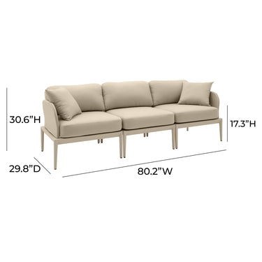 TOV Kapri 80" Modular Outdoor Sofa Taupe