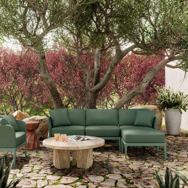 TOV Kapri 4-Piece Modular Outdoor Sectional Moss Green