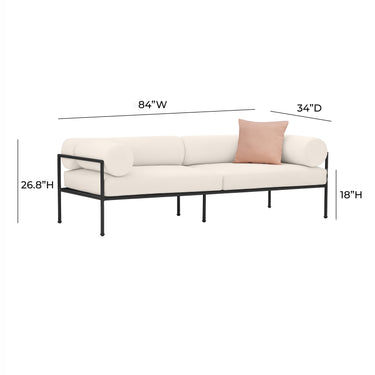 TOV Vera 84" Cream Performance Fabric Outdoor Sofa Cream