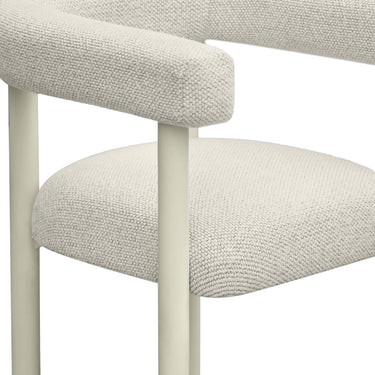 TOV Jackie Cream Textured Contract-Grade Fabric Outdoor Dining Chair Cream