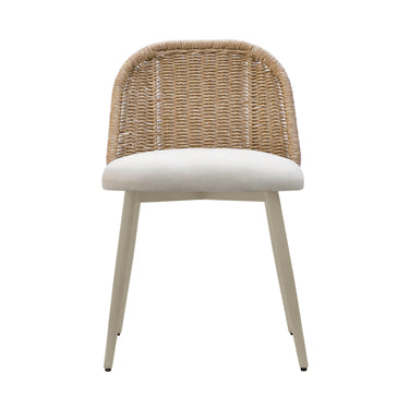 TOV Alexa Rattan Performance Fabric Dining Chair Cream