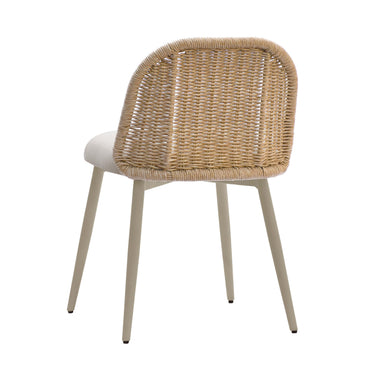 TOV Alexa Rattan Performance Fabric Dining Chair Cream