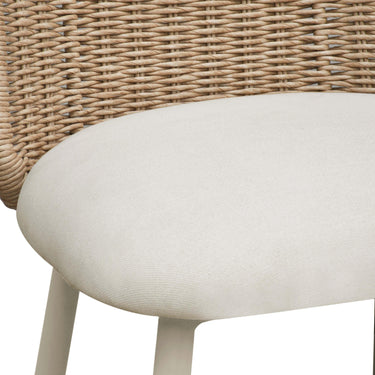 TOV Alexa Rattan Performance Fabric Dining Chair Cream
