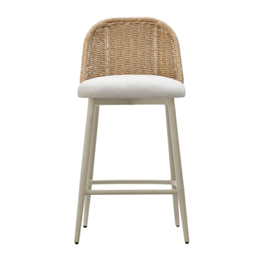 TOV Alexa Performance Fabric Outdoor Stool Natural Counter Height