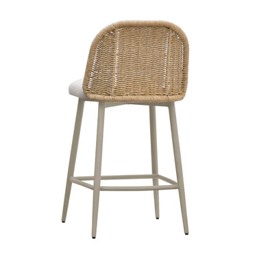 TOV Alexa Performance Fabric Outdoor Stool Natural Counter Height