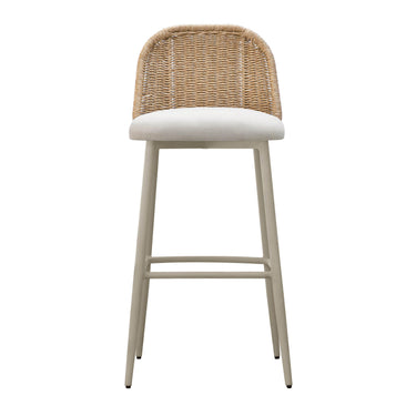 TOV Alexa Performance Fabric Outdoor Stool Natural Bar Height