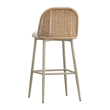TOV Alexa Performance Fabric Outdoor Stool Natural Bar Height