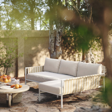TOV Dunes 2-Piece Cream Outdoor L-Shaped Sectional Cream