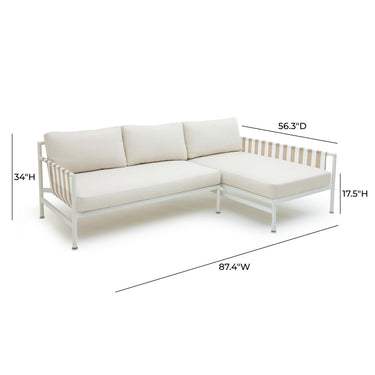 TOV Dunes 2-Piece Cream Outdoor L-Shaped Sectional Cream