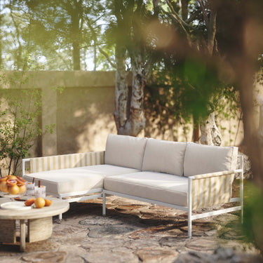 TOV Dunes 2-Piece Cream Outdoor L-Shaped Sectional Cream