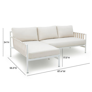 TOV Dunes 2-Piece Cream Outdoor L-Shaped Sectional Cream