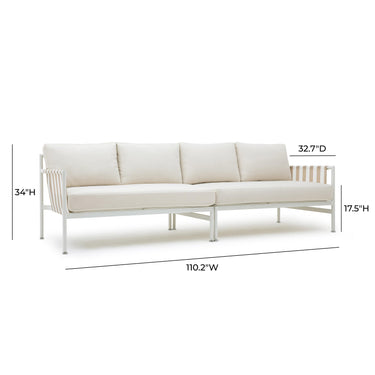 TOV Dunes Cream Outdoor 110" Sofa Cream