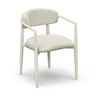 TOV Annika Textured Contract-Grade Fabric Outdoor Dining Arm Chair Cream