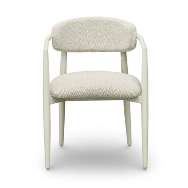 TOV Annika Textured Contract-Grade Fabric Outdoor Dining Arm Chair Cream