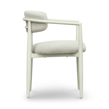 TOV Annika Textured Contract-Grade Fabric Outdoor Dining Arm Chair Cream