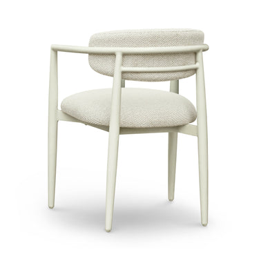 TOV Annika Textured Contract-Grade Fabric Outdoor Dining Arm Chair Cream
