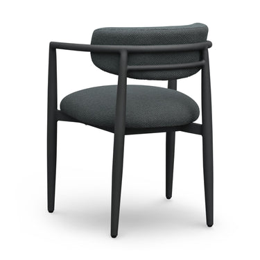 TOV Annika Textured Contract-Grade Fabric Outdoor Dining Arm Chair Black