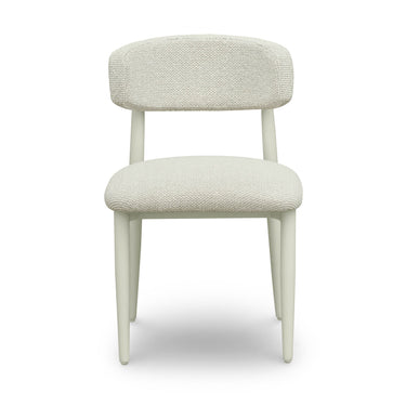 TOV Annika Textured Contract-Grade Fabric Outdoor Dining Side Chair Cream