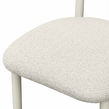 TOV Annika Textured Contract-Grade Fabric Outdoor Dining Side Chair Cream