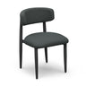 TOV Annika Textured Contract-Grade Fabric Outdoor Dining Side Chair Black