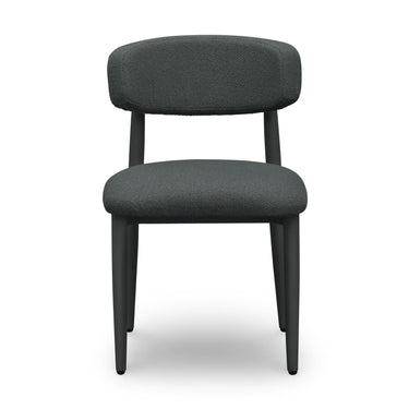 TOV Annika Textured Contract-Grade Fabric Outdoor Dining Side Chair Black