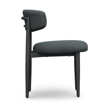 TOV Annika Textured Contract-Grade Fabric Outdoor Dining Side Chair Black