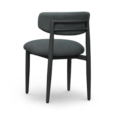 TOV Annika Textured Contract-Grade Fabric Outdoor Dining Side Chair Black