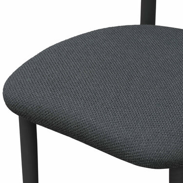 TOV Annika Textured Contract-Grade Fabric Outdoor Dining Side Chair Black