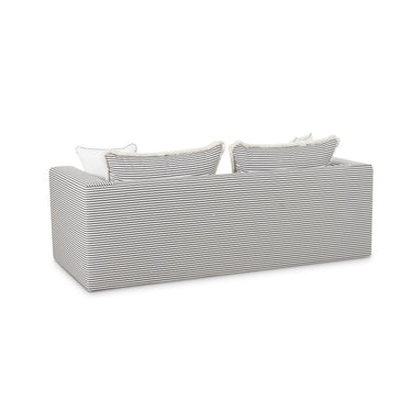 TOV Salty 84.5" Striped Contract-Grade Indoor/Outdoor Sofa Black