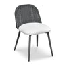 TOV Alexa Rattan Performance Fabric Dining Chair Black