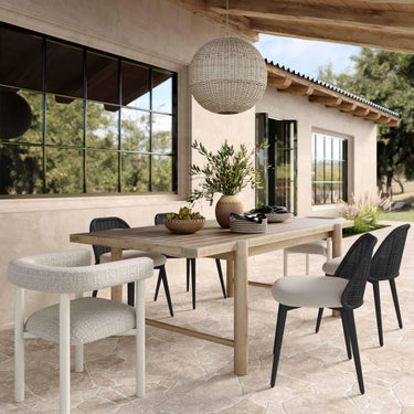 TOV Alexa Rattan Performance Fabric Dining Chair Black