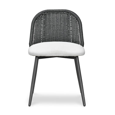 TOV Alexa Rattan Performance Fabric Dining Chair Black