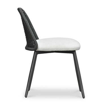 TOV Alexa Rattan Performance Fabric Dining Chair Black