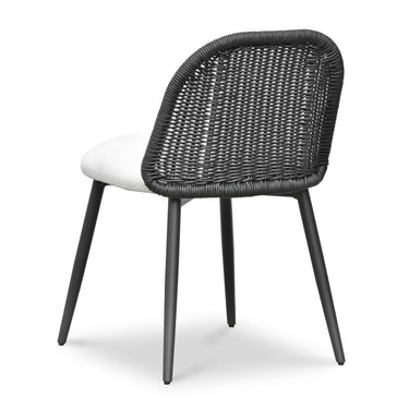 TOV Alexa Rattan Performance Fabric Dining Chair Black