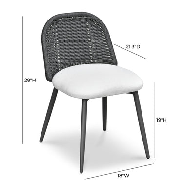 TOV Alexa Rattan Performance Fabric Dining Chair Black