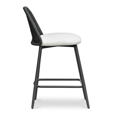 TOV Alexa Performance Fabric Outdoor Stool Black Counter Height