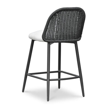 TOV Alexa Performance Fabric Outdoor Stool Black Counter Height