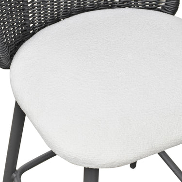 TOV Alexa Performance Fabric Outdoor Stool Black Counter Height